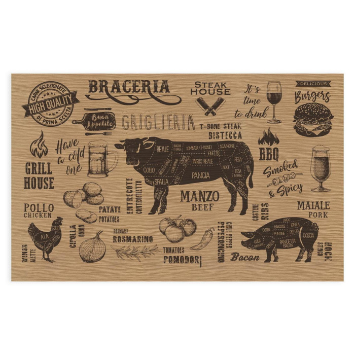 Tovaglietta in carta Kraft 30x48 BBQ-ctatrade