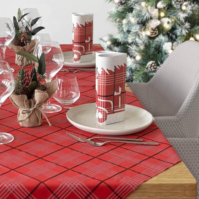 Kilt rosso tovagliato monouso natalizio–ctatrade