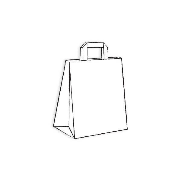 Shopper carta bianca m. piatto 22x12x29-ctatrade-Pack Service Italia