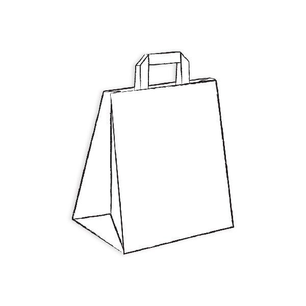 Shopper carta bianca  m. piatto 26x16x31-ctatrade-Pack Service Italia