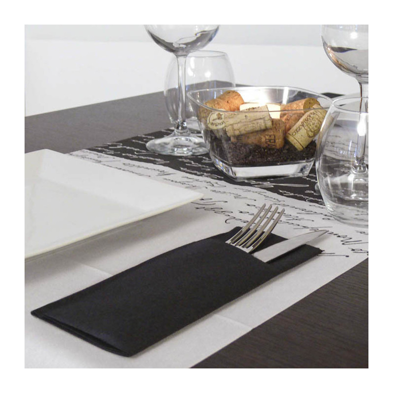 Portaposate tasca Airlaid Nero 40x32-ctatrade