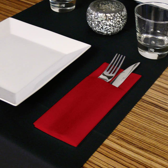 Portaposate Tasca Airlaid Rosso 40x32-ctatrade-Pack Service Italia