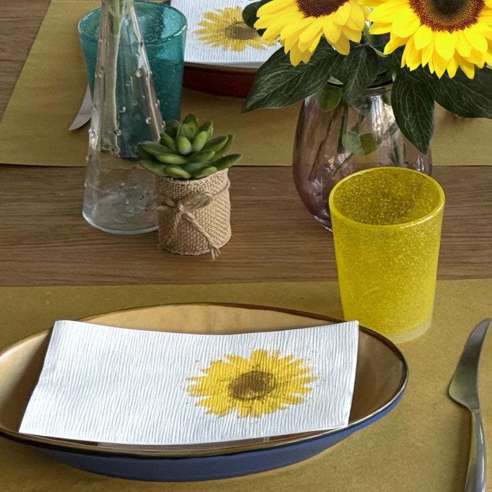 Tovaglioli Girasole Giallo 40X24-ctatrade-Pack Service Italia