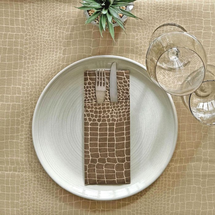 Portaposate Airlaid 40×32 Tasca Croko Cacao-ctatrade-Pack Service Italia