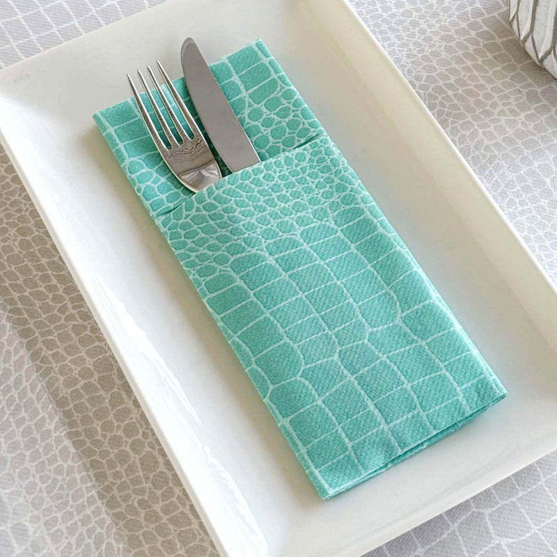 Portaposate Airlaid 40x32 Croko Acqua–ctatrade