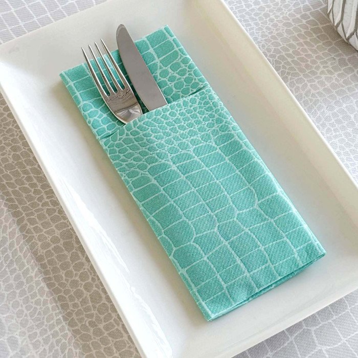 Portaposate Airlaid 40x32 Croko Acqua-ctatrade-Pack Service Italia