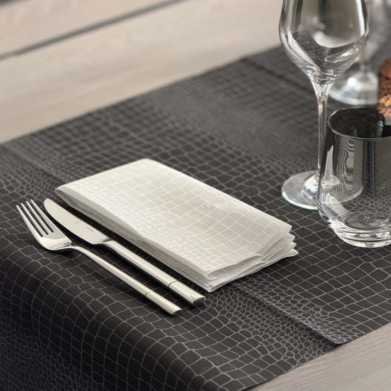 Runner Airlaid 120×48 Croko Ardesia–ctatrade