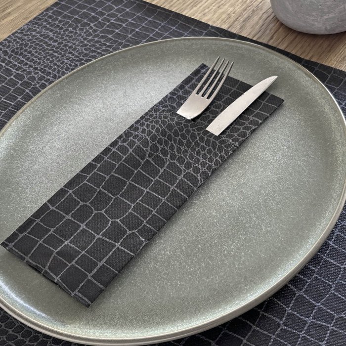 Portaposate Airlaid 40x32 Tasca Croko Ardesia-ctatrade-Pack Service Italia