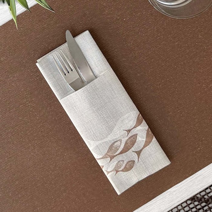 Portaposate Airlaid 40x32 Tasca Maree Moka-ctatrade-Pack Service Italia