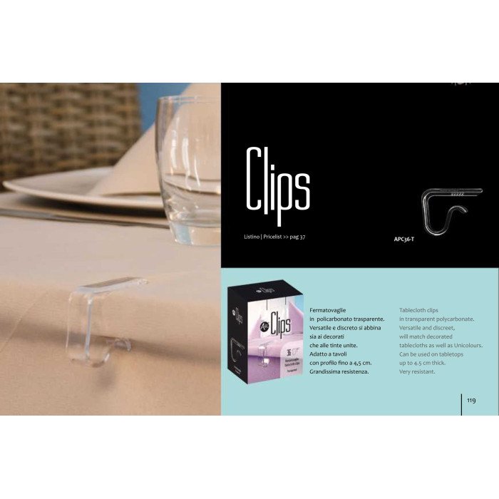 Clips Fermatovaglie Trasparenti cf12x36-ctatrade