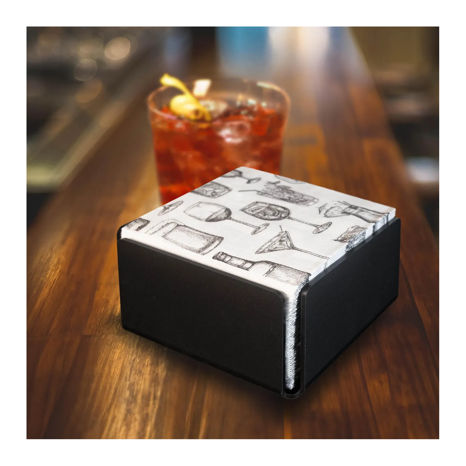 Dispenser nero tovaglioli 20X20 (24pz.)-ctatrade-Pack Service Italia