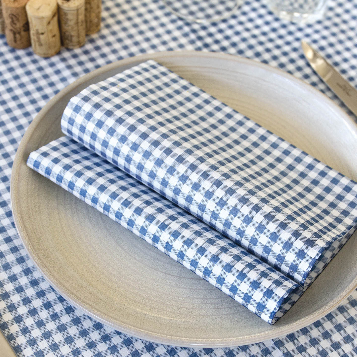 Italo Airlaid Blue tovaglie monouso 100x100