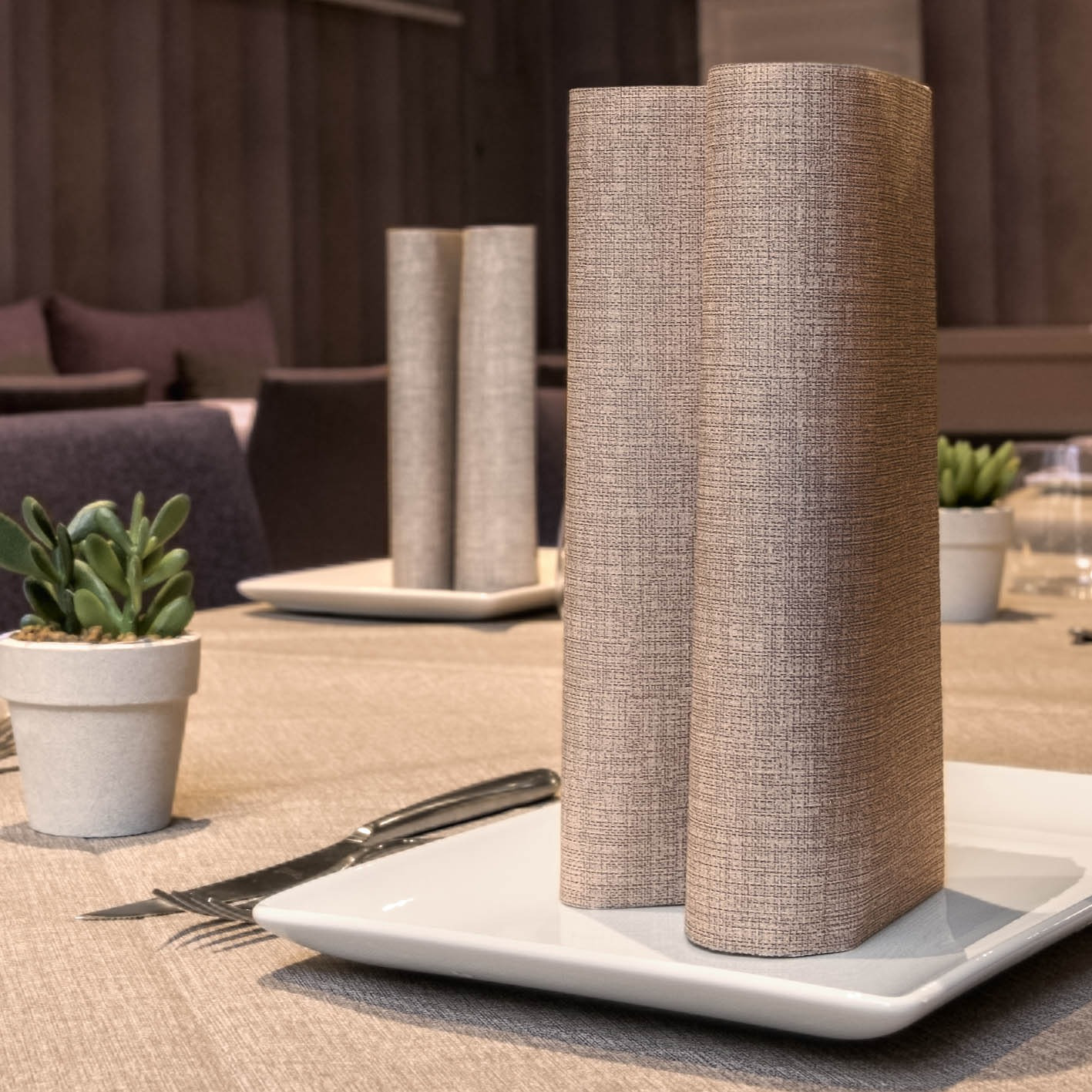 Fabric Cacao Airlaid coprimacchia 100x100 tovaglioli 40x40