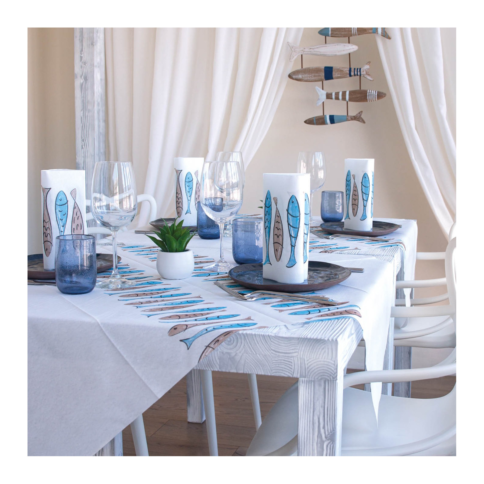 Tovaglia monouso Alici Airlaid Azzurro 100x100-ctatrade-Pack Service Italia