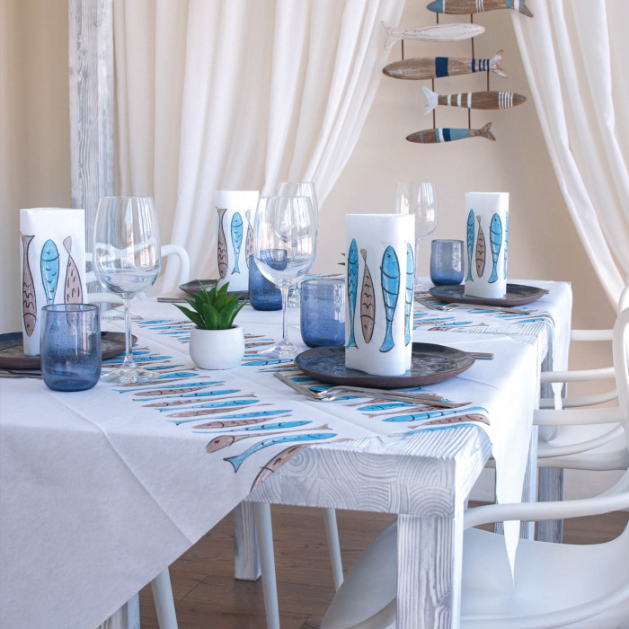 Tovaglia monouso Alici Airlaid Azzurro 100x100-ctatrade-Pack Service Italia