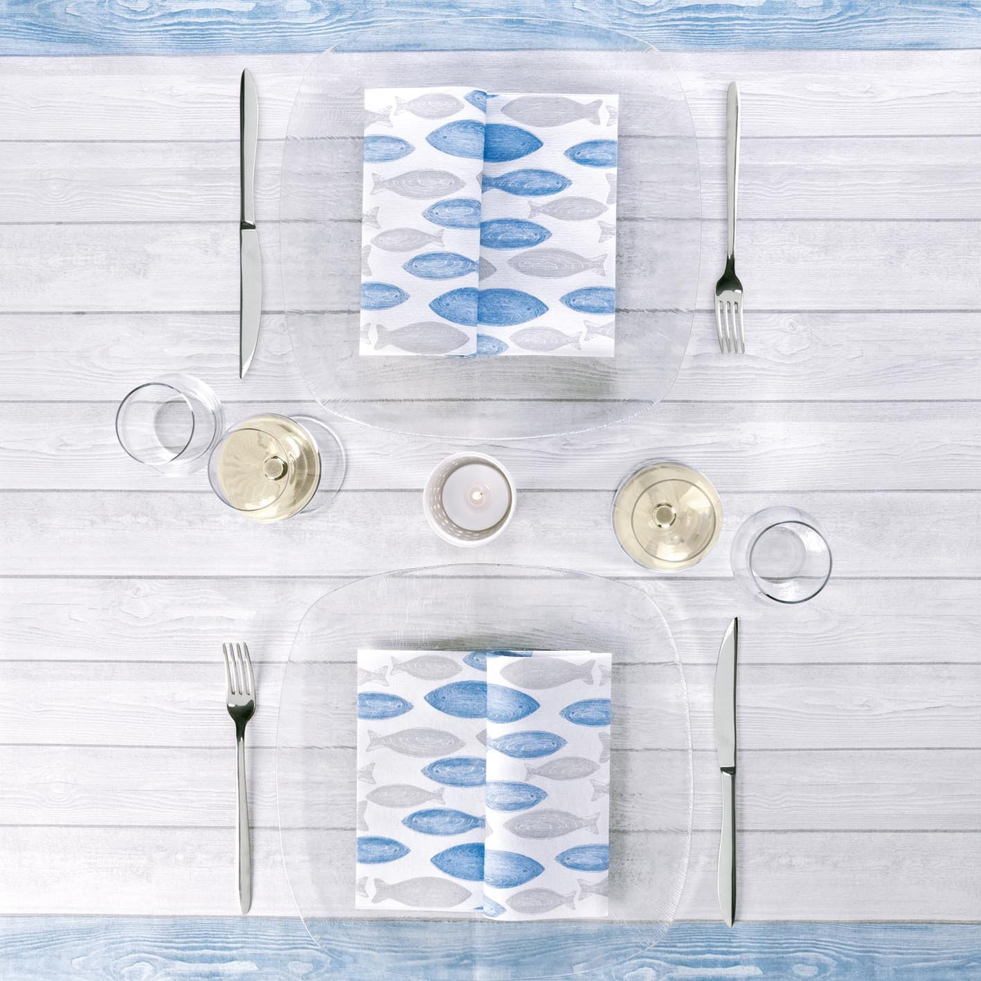 Mediterraneo Azzurro In Airlaid tovagliato monouso