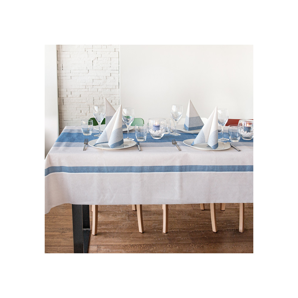 Table Set stoff Blue Tovaglia e Tovaglioli-ctatrade