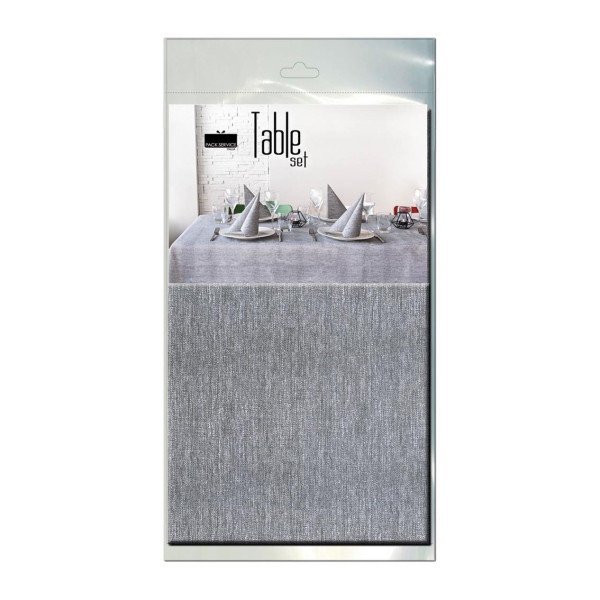 Table Set Giò Grigio Tovaglia e Tovaglioli-ctatrade-Pack Service Italia