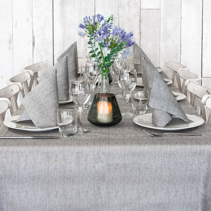 Table Set Giò Grigio Tovaglia e Tovaglioli-ctatrade