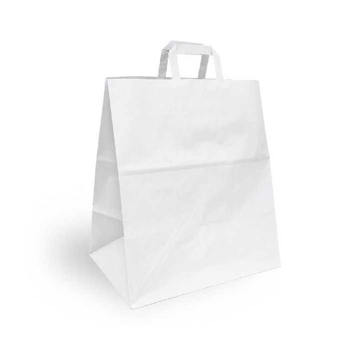 Shopper carta bianca  m. piatto 32x13x41-ctatrade-Pack Service Italia